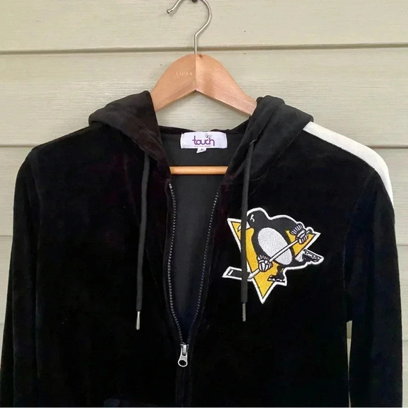 TOUCH Alyssa Milano Pittsburgh Penguins velvety soft hoodie sz S MINT Pens cozy - Picture 2 of 8